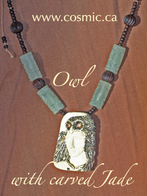 owl ivory carving